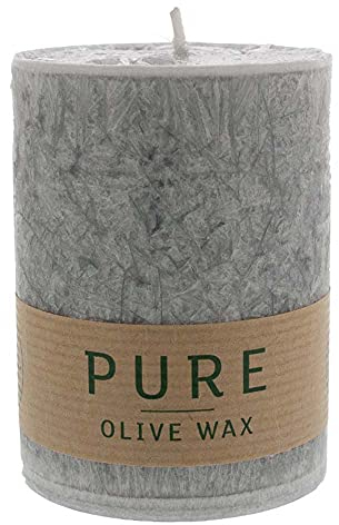 Wenzel Kerzen Olive Wachs Kerze, Anthrazit, 90x7 cm, Unparfümiert, Indoor/Outdoor