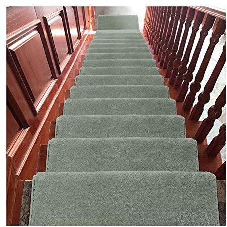 ZXFDM Stufenmatten Teppich für Stufen Treppenmatten 24 x 65 cm 18 mm Shaggy Step Carpet Pads rutschfeste Treppenstufen (Color : F, Size : 20 Pieces Set)