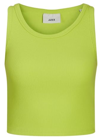 JJXX Jxfallon SL Rib Canottiera Noos Top, Verde Lime, M Donna
