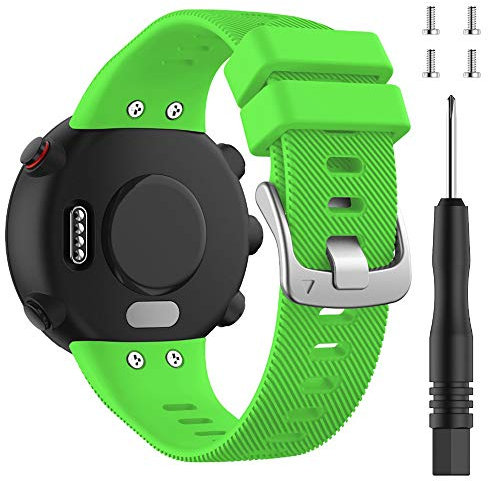 ACTECH Armband Kompatibel mit Garmin Forerunner 45/Garmin Forerunner 45S/Garmin Swim 2, Silikon Strap Ersatzbänder Ersatz (Grün)