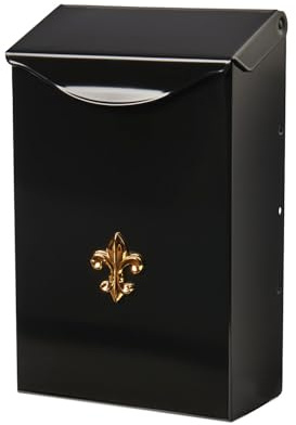 Architectural Mailboxes City Classic™ Vertical Wall-Mounted Mailbox for Outside, Rust-Resistant Galvanized Steel Metal Small Mail Box, Black