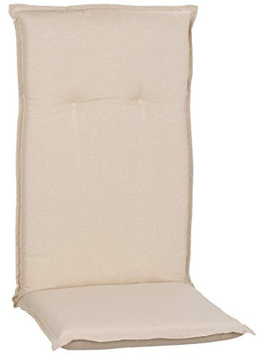 NYVI Hochlehner Auflagen Piemont 4er Set - 118x46x8 cm Creme Weiß - Extra Starker 8cm Sitzpolster - Gartenmöbel Auflagen mit Halteband & Bindebändern