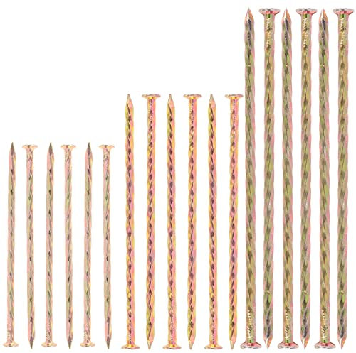 Tanstic 15Pcs Galvanized Metal Spiral Landscape Spikes Kit, Landscape Edging Anchoring Spikes, Landscape Stakes, Spiral Garden Stakes Garden Nails for Artificial Turf, Carpentry, Tent(8 Inch)