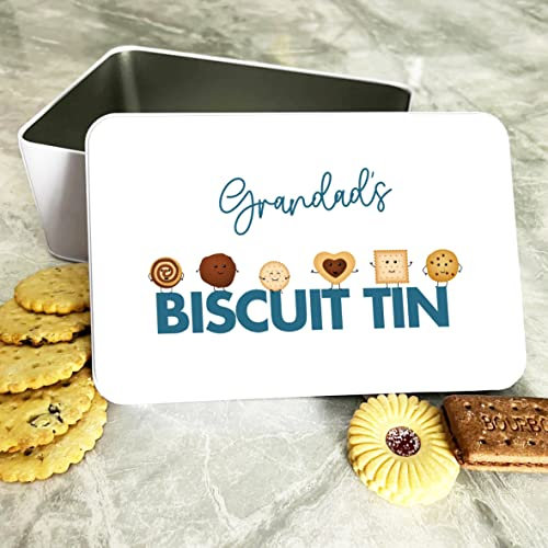 Father's Day Gift for Dad & Grandad - Rectangle Biscuit Tin - Airtight Cracker Tin for Cookies, Cake, Sweets & Treats