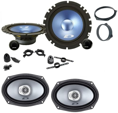 Alpine SXE-17CS SXE-6925S Kit de 6 cajas Mini Cooper One R50-R53 delantero y trasero con soportes