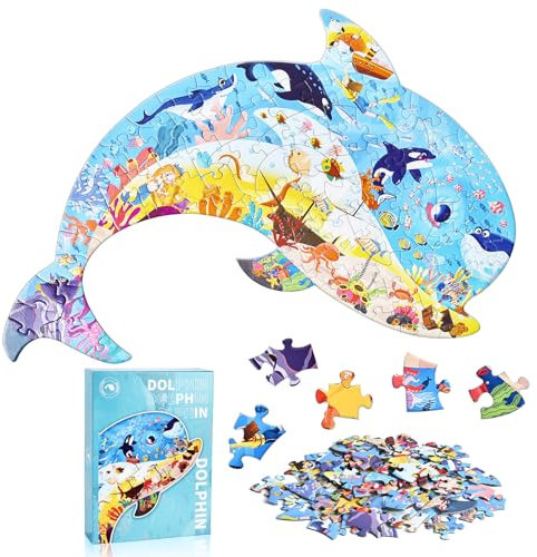 FORMIZON Puzzle Kinder, 108 Teile tierische Puzzleteile, Ocean Puzzle Spielzeug, Pädagogisches Spielzeug, Kinderpuzzle Geschenk für Jungen Mädche ab 3-12 Jahren (Schmetterling)