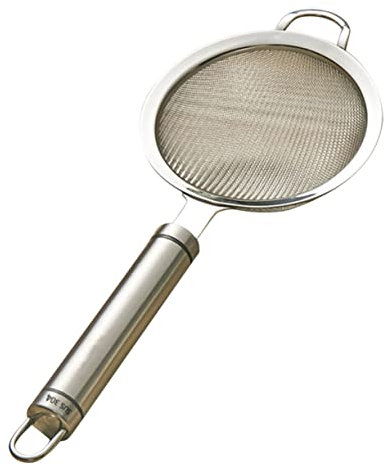 BESTonZON Edelstahl Sieb Mit Spiralnetz Professioneller Küchensieb Für Nudeln Spaetzle Mehr Langlebig Leicht Zu Reinigen Mit Ergonomischem Griff Für Sicheres Abseihen