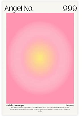 MEZUMI Angel Number 999 Release Aura Energy Art Leinwand Poster Wandkunst Dekor Druck Bild Gemälde für Wohnzimmer Schlafzimmer Dekoration ungerahmt 30 x 45 cm