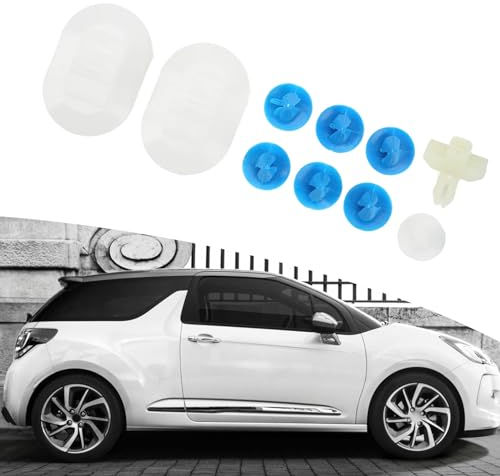 AceSupever Kit de clips de fixation pour seuils latéraux de voiture, 1610186180 - Kit de rivets de rechange pour Citroën DS3 2009-2015 (10 pièces, ABS, Réparations automobiles, Entretien du véhicule)