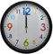 DC VOLTAGE Moderne bunte Kinder-Wanduhr, geräuschlos, nicht tickend, Quarz, batteriebetrieben, dekorative runde Uhr für Kinderzimmer, Schule, Zuhause (schwarz)