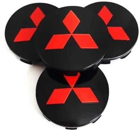 Pack of 4 Hub Caps für Mitsubishi Eclipse Spyder Pajero Sport Endeavor, Car Wheel Centre Caps Alloy Wheel Rim Caps Hub Cap für Wheel Caps, Car Decoration Badge Accessories