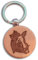 Porte-clés en bois exotique rond personnalisé recto/verso avec Votre texte et le Dessin de votre choix (ici Sanglier)