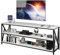 Figbird LED Fernsehschrank für 70 Zoll Fernseher, 140 × 60 × 40 cm TV Schrank mit Beleuchtung 24 Farben Können, TV Sideboard mit Rhythmus wechselnde Lichter Möbel Wohnzimmer Weiß