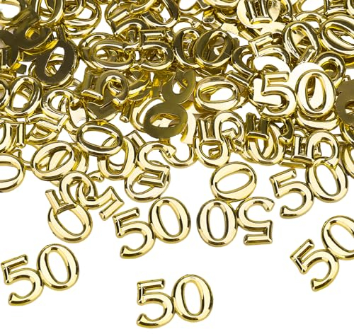 KOBOKO Konfetti 50 Geburtstag Deko, Goldene Hochzeit Deko, 50 deko Goldene Hochzeit, Tischdeko Goldene Hochzeit Streudeko, Geeignet für Geburtstagsfeiern, Goldene Hochzeiten, Tischdekorationen