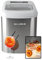 KLAMER Eiswürfelmaschine klein mit Eisschaufel & 2 Eiswürfelgrößen - 10 Eiswürfel in nur 7 Min, 15 kg Eiswürfel pro Tag - leiser Ice Maker mit Timer (silber)