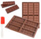 2 Pièces Moule Tablette Chocolat en Silicone Mini Moule Chocolat de 6 Cavités avec Grattoir Kit Sans BPA Anti-Adhésif pour DIY Fait Maison Fondant Morceaux Protéinées Barres Gelées