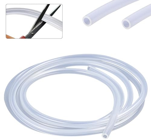 5 M Silikonschlauch (Innendurchmesser 10mm, Außendurchmesser 12mm), Silikonkautschuk Schlauch für Luft Öl, Übertragung von Wasser, Haushalt, Trinkwasser, Industrie, Transparenter