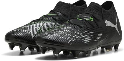PUMA Future 8 Match MXSG, Zapatillas de fútbol Unisex Adulto, Black Silver-Fluo Green, 39 EU