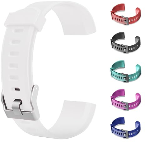 CXINLky Ersatzbänder, Uhrenarmbänder aus Silikon für ID115Plus HR Smart Watch, Verstellbare Riemen, Buntes Uhrenarmband Zubehör für ID115Plus HR Smartwatch (Weiß)