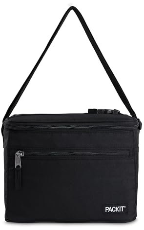 PackIt PKO-ES-BAK Freezable Essential Cooler, Black, Polyester