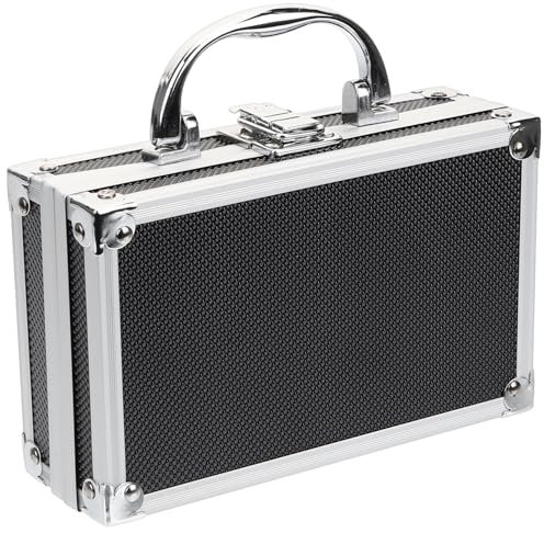 DOITOOL Aluminum Tool Case Tool Chest Portable Tool Box with Padded Foam, Metal Briefcase Tool Box Lockable Storage Toolbox for Measurement Instruments Tool Box (18 x 11 x 5.5cm)