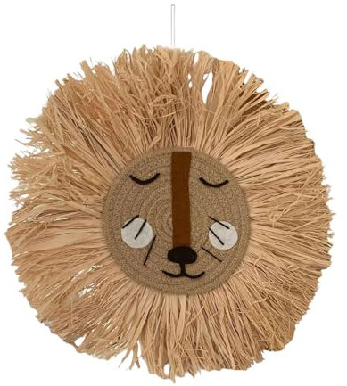 Baoblaze Wandkunst, Tierkopf, 40 cm, handgestrickt, zum Aufhängen, geflochtenes Stroh, vielseitig einsetzbar, leicht, handgefertigt aus Baumwollfaden für, Style A