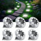 6 Pezzi Luci Solari da Giardino, 8 LED Faretti Sepolta Solari a Led da Esterno IP65 Impermeabile, Luci Solare Decorazione Lampade Solare da Terra per Cortile Prato Vialetto Paesaggio,Bianco Freddo