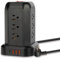 W LAIWO - Tour d'alimentation avec protection contre les surtensions à 12 voies avec 3 ports USB et de type C, 1625 W, protection contre la foudre et les surtensions pour la maison et le bureau