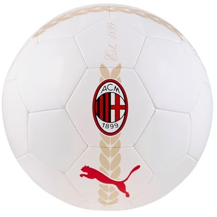 A.C. Milan - Puma Prematch-Ball, Fußball- und Trainingsball, offizielles Produkt, Standardgröße 5, weiß