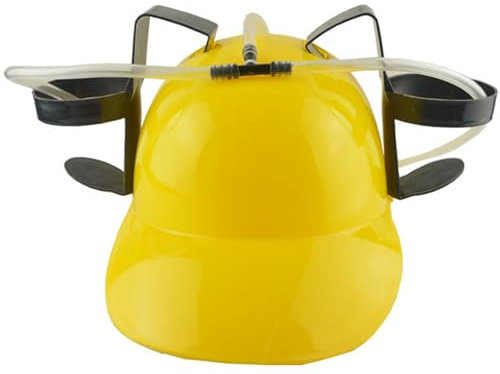 Sombrero de cerveza, casco de cerveza ajustable con sombrero con portavasos y paja, casco de bebida a prueba de fugas con abrazadera de paja, sombreros divertidos para la fiesta del festival de cerve