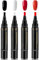 4Pcs 3-in-1 Gel Nail Polish Pens - Black, Red & White - One Step Soak Off UV LED Nail Varnish Set for Women - Nail Art Pens