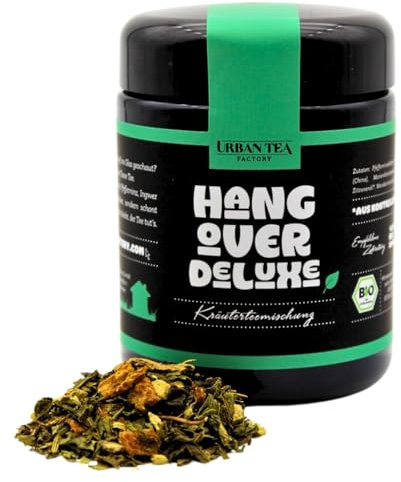 Urban Tea Factory | Bio Teemischung | Hangover Deluxe | Bio Kräuterteemischung im Violettglas | 50g | loser Premium Bio-Tee | 100% natürlich | vegan