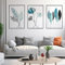 MeYuxg 3 Stück Wanddeko Metall Wohnzimmer, 30x43cm Metallbilder Wanddeko, Blatt Wandbild mit Rahmen,Moderne Heimde Metall für Schlafzimmer, Küche, Büro