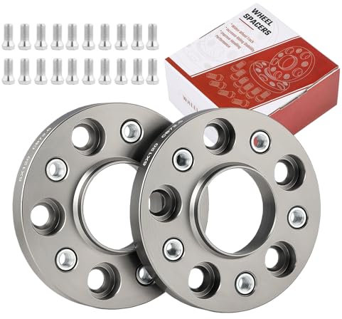 ISINEVER Spurverbreiterung 5x120 40mm 2x20mm 72,5 Kompatibel mit BMW 1er E87 3er E46 E93 5er E60 mit Radschrauben M12x1,5x25mm Spurplatten Spurverbreiterung Distanzscheibe Grau