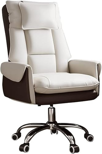 QUSYZD Chaise de Bureau Gaming, Chaise d'ordinateur à Dossier Haut pour Salon, Chaise pivotante, Chaise de Bureau à Domicile, Beige, Taille Unique,Beige D-One Size