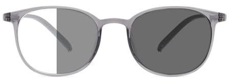 IEYELUUK Photochrome Lesebrille für Damen, Computer Lesehilfe mit Tönung Blaulichtfilter Rund, UV Schutz Dioptrien +2.5