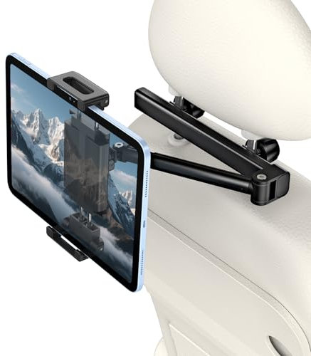 FINTIE Support Tablette Voiture pour Appuie-tête, Design Bras Extensible, Rotation à 360°, Porte Tablette Voiture Universel pour 4.7” - 13” iPad/Samsung Galaxy Tab/Kindle/Fire HD/Téléphones etc