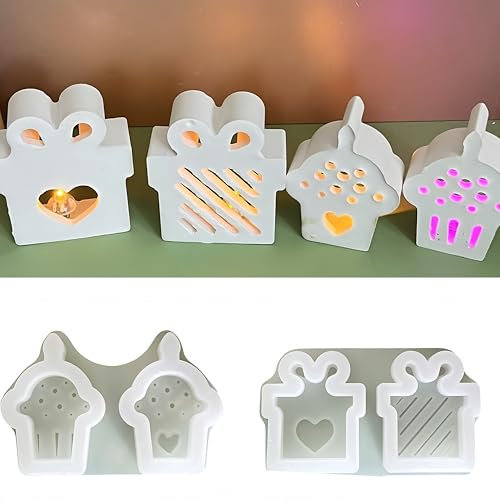 4 Stück Silikonformen Gießformen Geburtstag, Silikonformen Geburtstag Gießformen für Kuchen, Gips, Kerzen DIY, Silikonform Einschieber Giessform Silikon für DIY Kerzen Gips