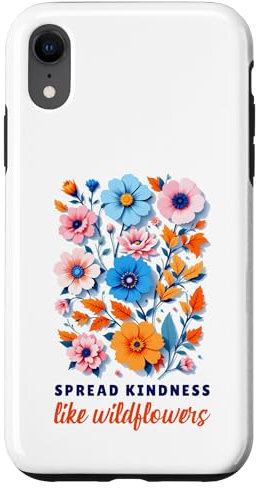 Retro Grafik Wildblumen Spread Kindness Like Wildflowers Hülle für iPhone XR