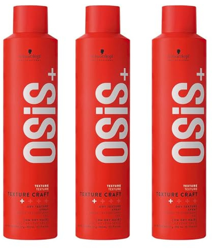Schwarzkopf OSiS+ Dry Texture Craft Professional Spray, 3 Stück à 300 ml – Gesamtinhalt 900 ml