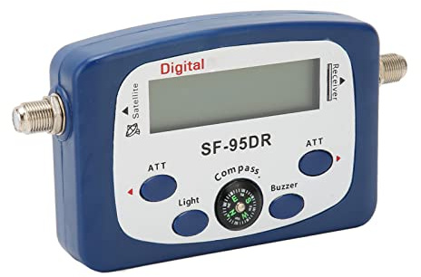 HaloVerde Digitaler TV-Signalfinder mit integriertem Verstärker und hintergrundbeleuchtetem LCD, 950–2150 MHz TV-Signalmessgerät mit Kompass für Satellitenschüssel- und