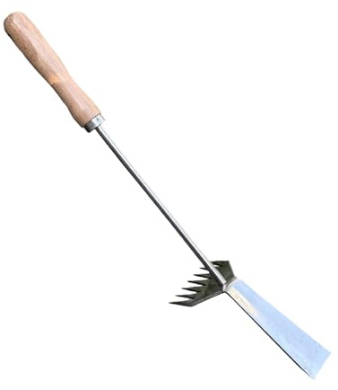 Générique Outil à Désherber - 2 en 1 Robuste Ergonomique en Métal | Outils À Main De Désherbage À Manche Longue | pour Plantation Arrachage Culture du Sol Désherbage Et Aménagement