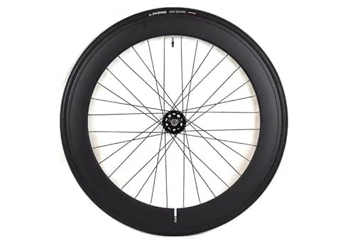 Rueda Delantera Santafixie 700C 60 mm – Aluminio + Cubierta 700x25C Antipinchazos + Cámara (Negro)