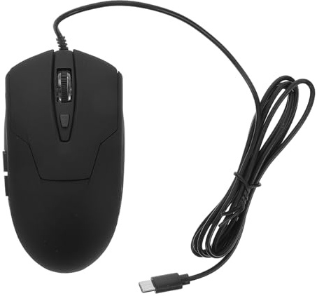 Kisangel Souris 4 Niveaux Dpi 6 Boutons Ergonomiques Filaire Noire avec Rétroéclairage LED Compatible PC et Ordinateur Portable pour Jeux et Bureau