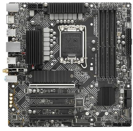 Carte mère Fit for MSI Pro B660M-A CEC WiFi DDR4 Compatible avec Les processeurs Intel Core i9-14900KF, i3900K, i7-14700K et i5-12400F, Socket LGA1700, 5333 MHz, Format M.2 mATX.