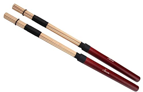 XDrum XR1 Floppy Sticks (Jazzbesen, Drumsticks, Rods, 19 Stäbe, Gummierter Griff, Länge 41cm)