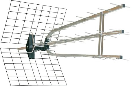 Metronic 415042 Antenne d'extérieur Trinappe amplifiée 45 dB -filtre 4G - UHF - Fiche F