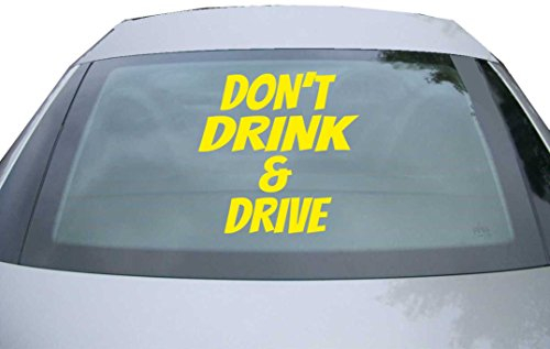Indigos UG - Aufkleber Heckscheibe & Motorklappe - gelb - 600x598 mm - Dont drink and drive - Auto Scheiben Fenster Heckklappe Tuning Racing JDM - Die cut