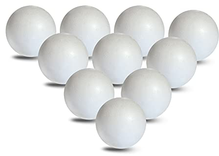 MCE-Commerce A305010 Styropor Kugel Ø 5 cm aus Polystyrol, glatt und langlebig, 10 Stück zum Basteln, Modellbau, Creativprojekte, weiß