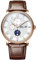 Lobinni Herrenuhr Mondphase, automatisch, mechanisch, Leder, wasserdicht, Top-Marke, luxuriös, echte Kalenderuhr, Rosé-Weiß-L, Armband